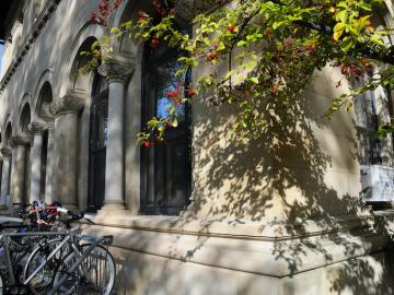 Bikes outside Cox Administration Building