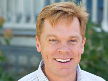 Close up of professor outdoors