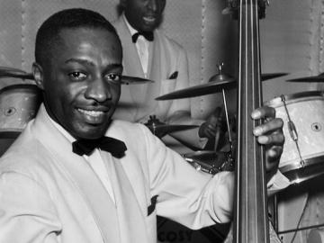 Milt Hinton with his base