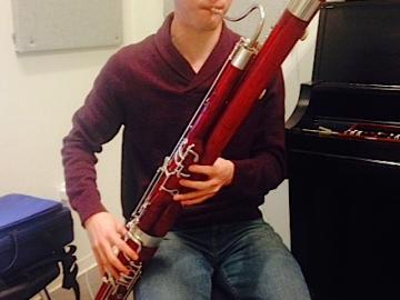 Hunter Gordon practicing bassoon
