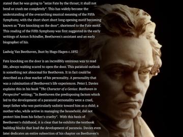 text overlaid next to a sculpture of Beethoven's head