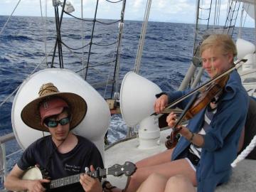 Sophie Davis and her crew mates made music on the deck of their research vessel