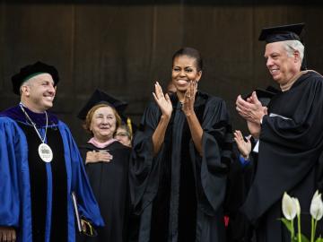 Michelle Obama at commencement exercise in 2015