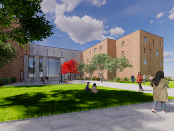 architectural drawing of new residence hall.