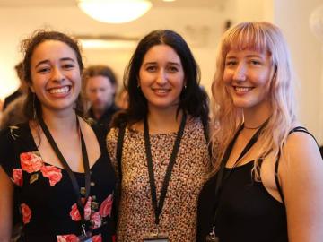 dance students Molly Gorin ’16, Lola Gatti, and Sophia Attebery