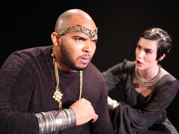 two actors dressed in Shakespearean attire