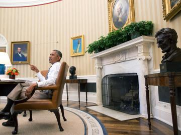 President Barack Obama in the Oval Office