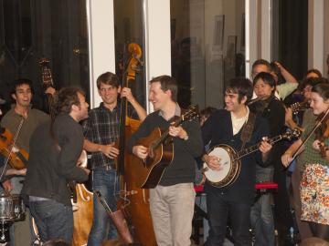 The Punch Brothers joined students—and members of the Cleveland Orchestra—in a jam session in the Conservatory Lounge
