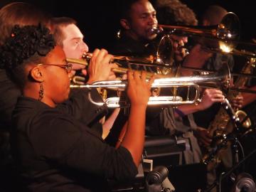 Ashley Hale performing on the trumpet