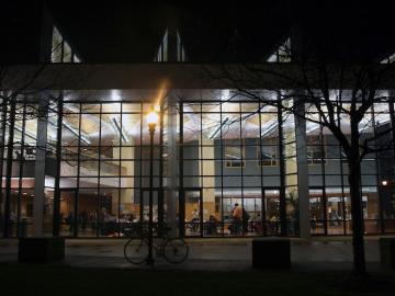 Oberlin Science Center at night