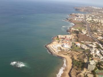 aerial view of the west cost of Senegal