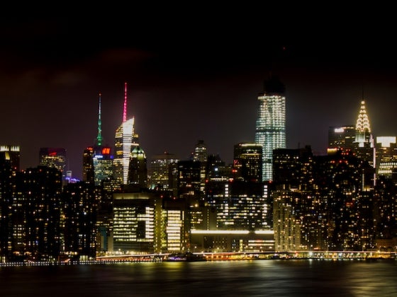 New York City skyline by night.