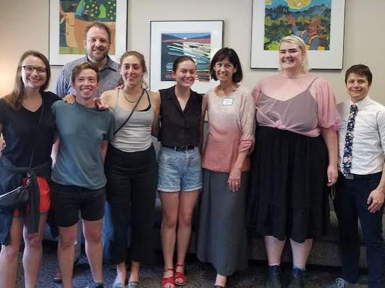 Oberlin professors and students smiling.