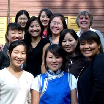 Anita with a group of young women in Mongolia