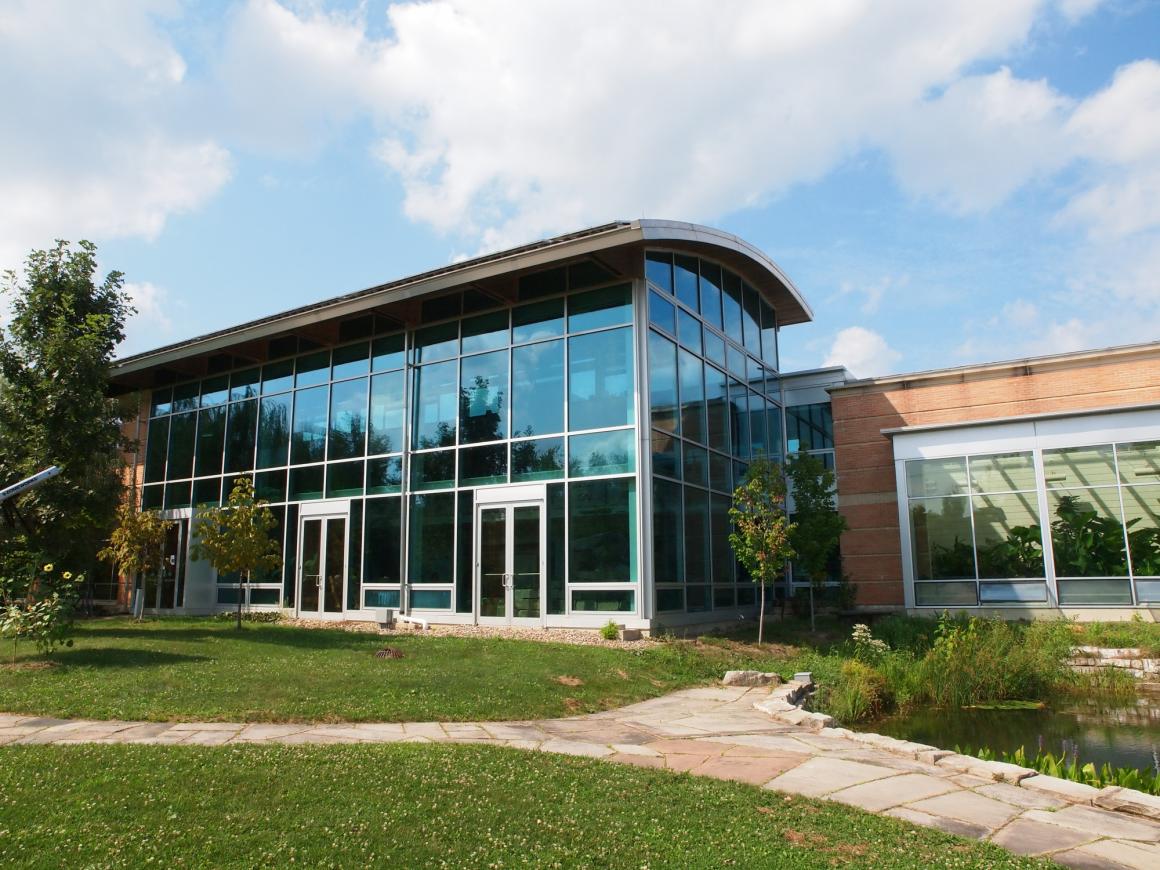 Exterior view of Adam Joseph Lewis Center for Environmental Studies.