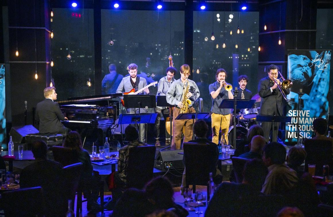 Student jazz musicians performing in a New York City nightclub.