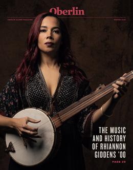 Magazine cover featuring Rhiannon Giddens holding a banjo.