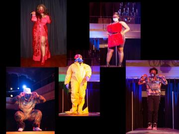 Pictures of models from 2021 BHM fashion show.