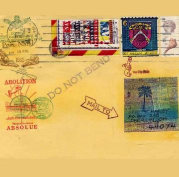 variety of vintage postage stamps artfully placed on a page