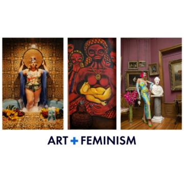 Event poster with examples of feminism in art