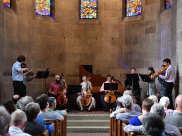 Baroque musicians perform in Fairchild Chapel