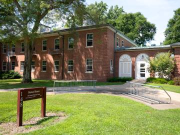 exterior of red brick residence hall called Barnard House