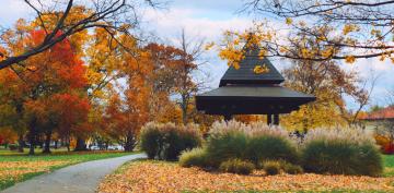 The bandstand in Tappan Square on a beautiful fall day.