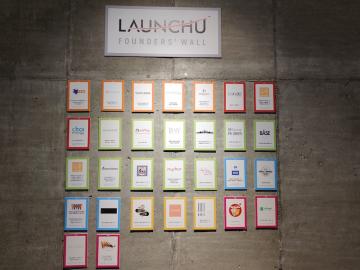 wall of past LaunchU founders 