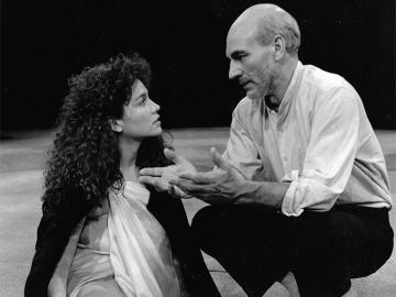 Julie DePaul (left) and Patrick Stewart (right) in Shakespeare's The Tempest (1986)