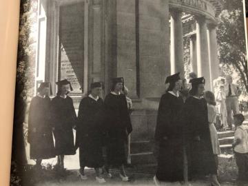 Oberlin graduates in 1945.