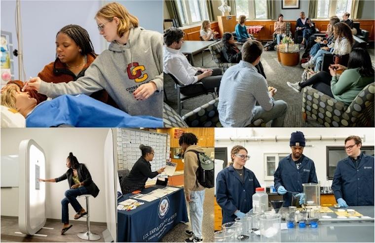 Collage of students meeting