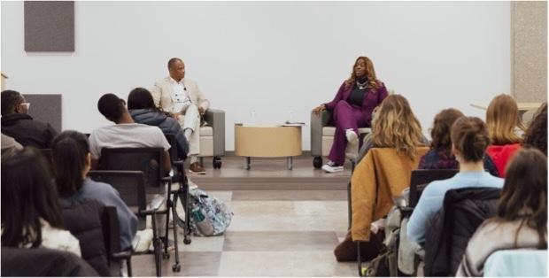 President Ambar speaking to students