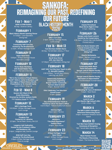 Black History Month 2026 calendar of events.