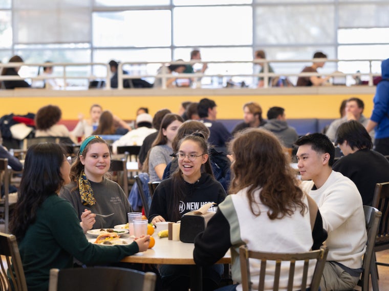 Students in dining hall