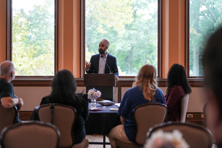 Dr. Simran Jeet Singh keynote address. Photo by Sam Yang.