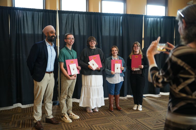 Guest speaker Dr. Simran Jeet Singh with participants. Photo by Sam Yang.