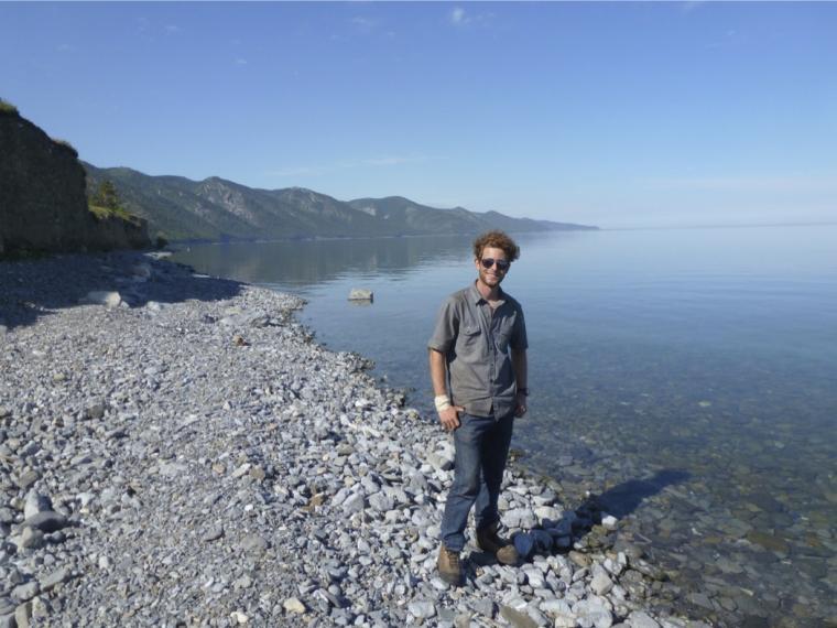 Intern Peter Kutzen at Lake Baikal