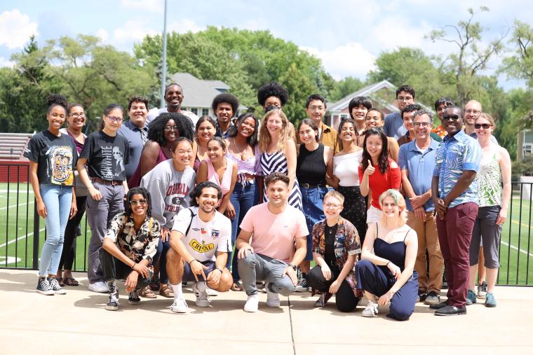 Summer researchers take a group photo at the closing barbecue August, 2022. This community building activity was organized by the Oberlin Summer Research Institute (OSRI).