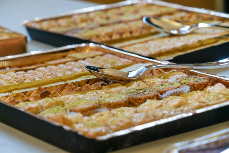 Photo of Baklava from Eid al-Fitr, the breaking of the fast, and marks the end of Ramadan. The Muslim Student Association held a banquet in the Root Room to celebrate.