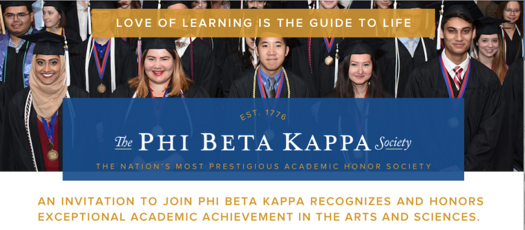An invitation to join PBK is a high honor--with pictures of students graduating
