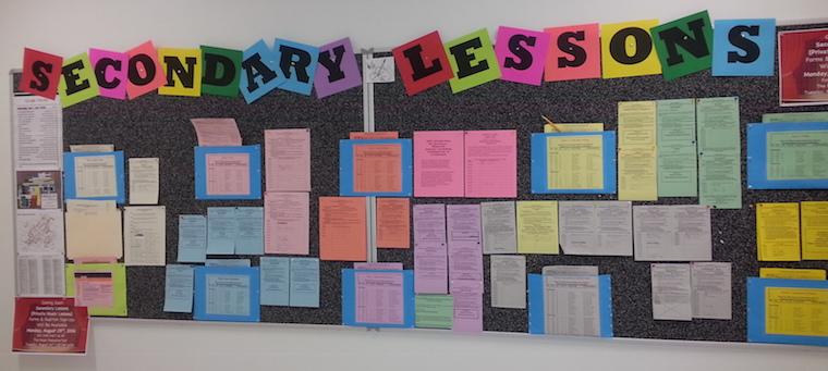 Secondary Lessons Bulletin Board
