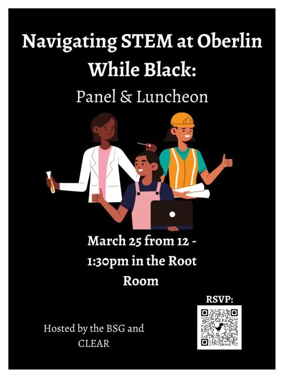 Flyer for the student panel and luncheon for Black STEM students