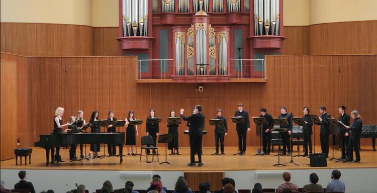 The Now Chorale performing in Warner Concert Hall