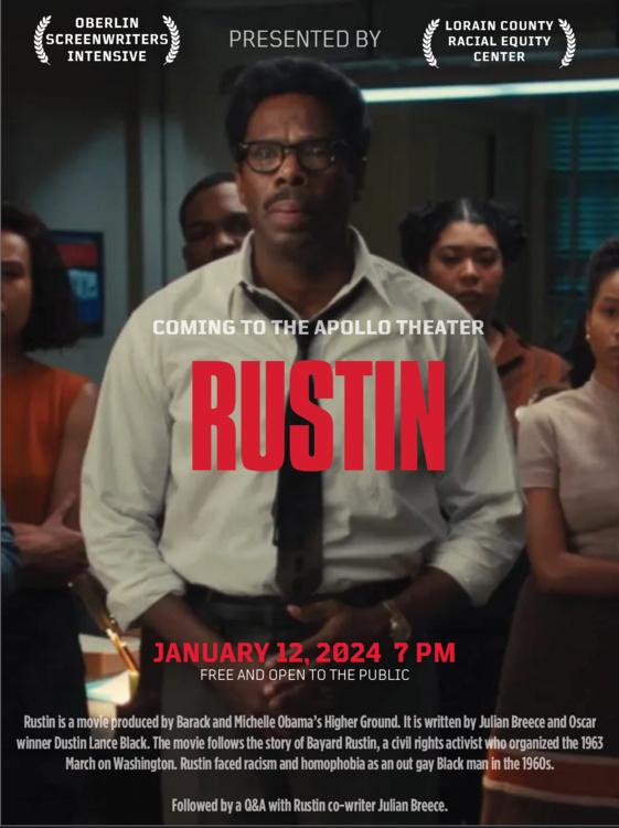 Rustin movie poster featuring lead actor