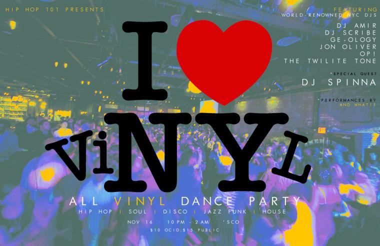 The I Heart NY logo is changed to say I Heart Vinyl