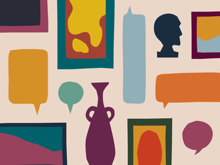 Museum gallery. Illustration.