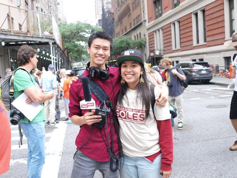 Angus Chen ’13 posed while reporting for WNYC Public Radio