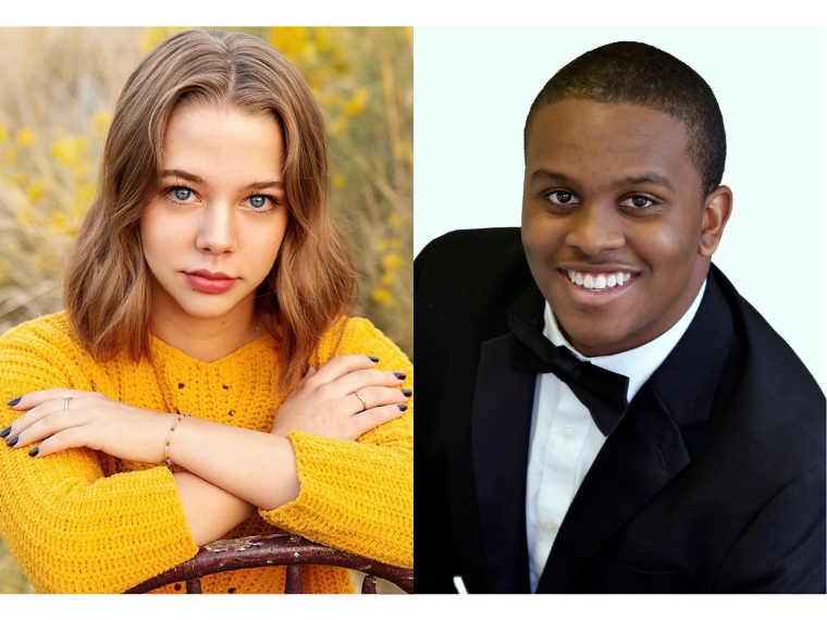 Side-by-side headshots of students Ava Paul (L) and Travis Guillory.