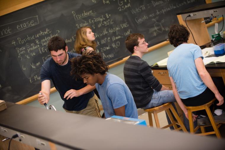 Students working in a biochemistry lab