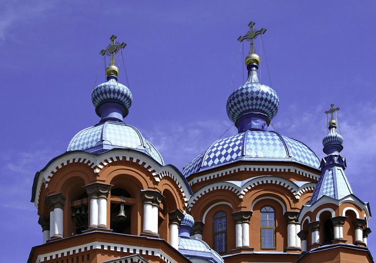Church domes with crosses on top